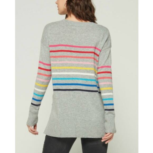 Gap Wool Blend Gray Rainbow Stripe Sweater Size XS - Picture 3 of 12